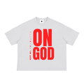 ON GOD WHITE / RED BOX CUT TEE