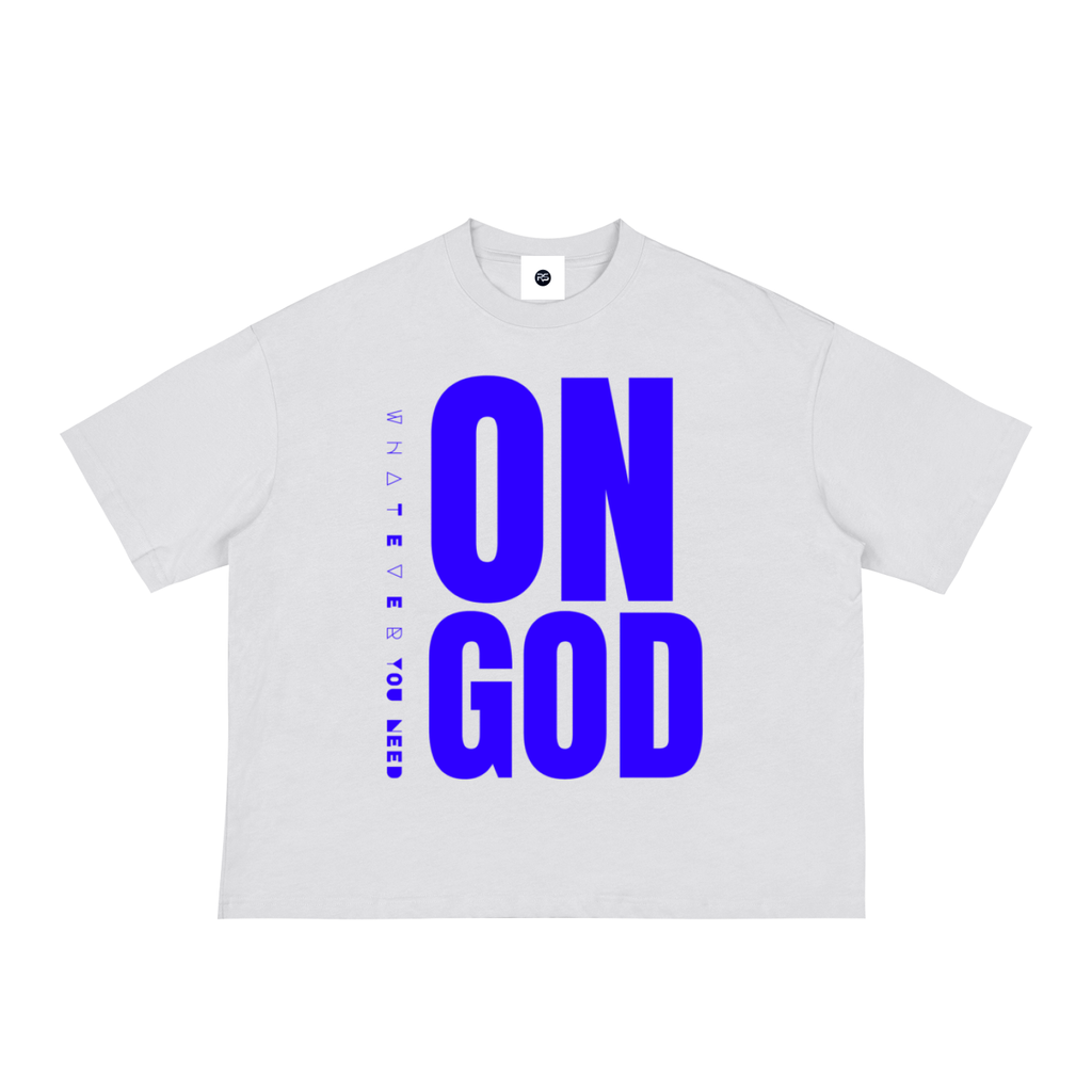 ON GOD WHITE / BLUE BOX CUT TEE