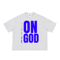 ON GOD WHITE / BLUE BOX CUT TEE