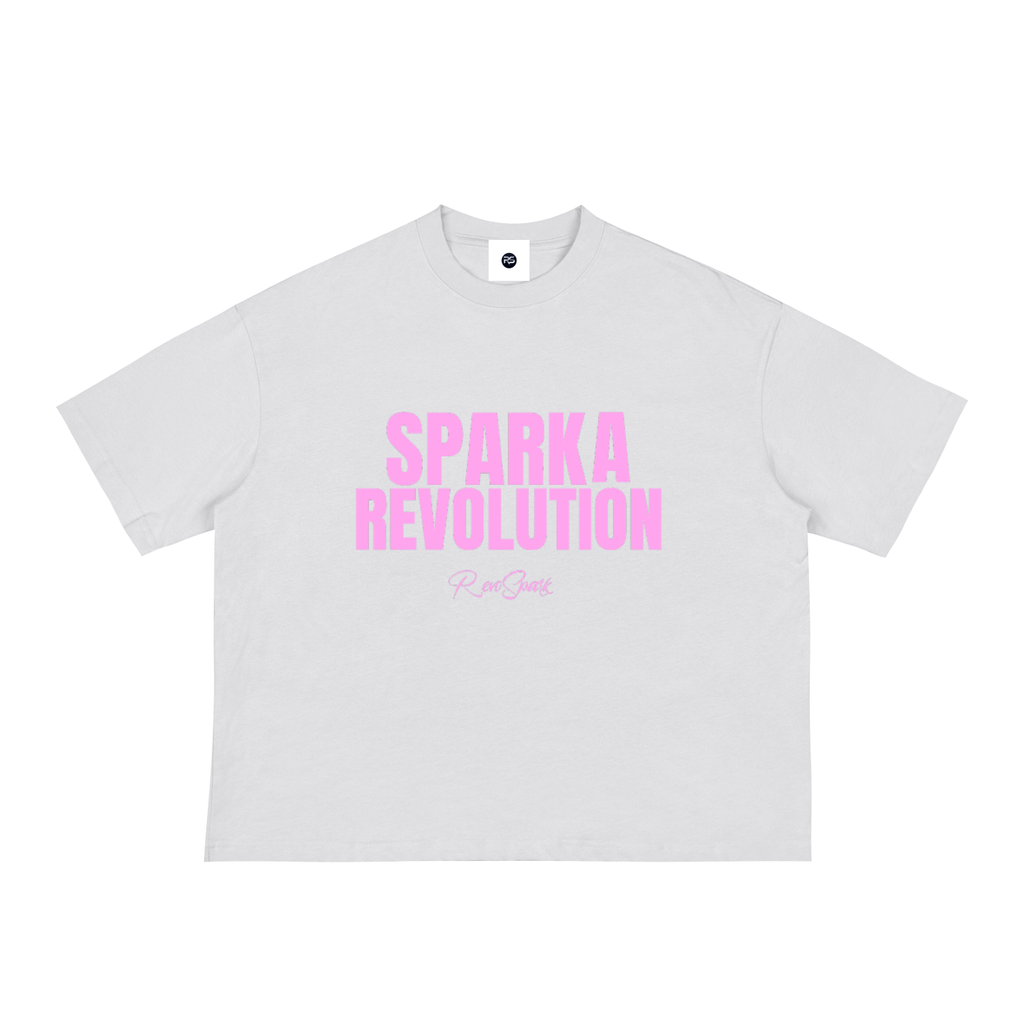 SPARK WHITE / PINK BOX CUT TEE