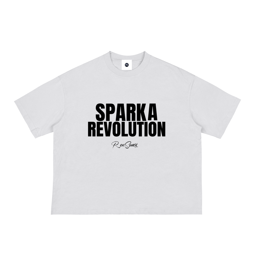 SPARK WHITE / BLACK BOX CUT TEE