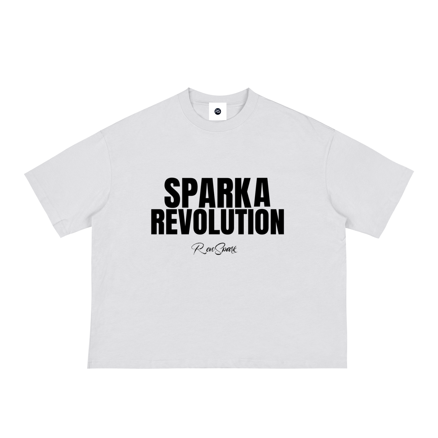SPARK WHITE / BLACK BOX CUT TEE