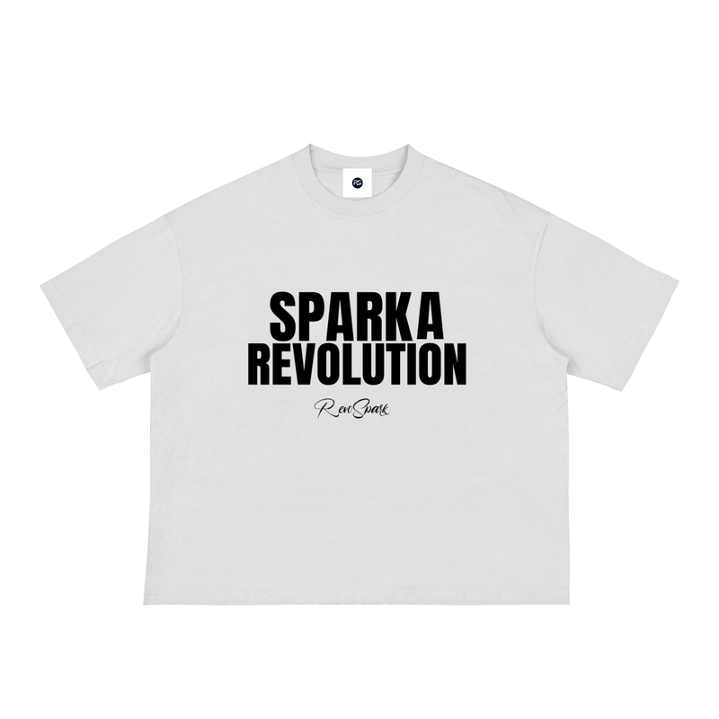 SPARK WHITE / BLACK BOX CUT TEE