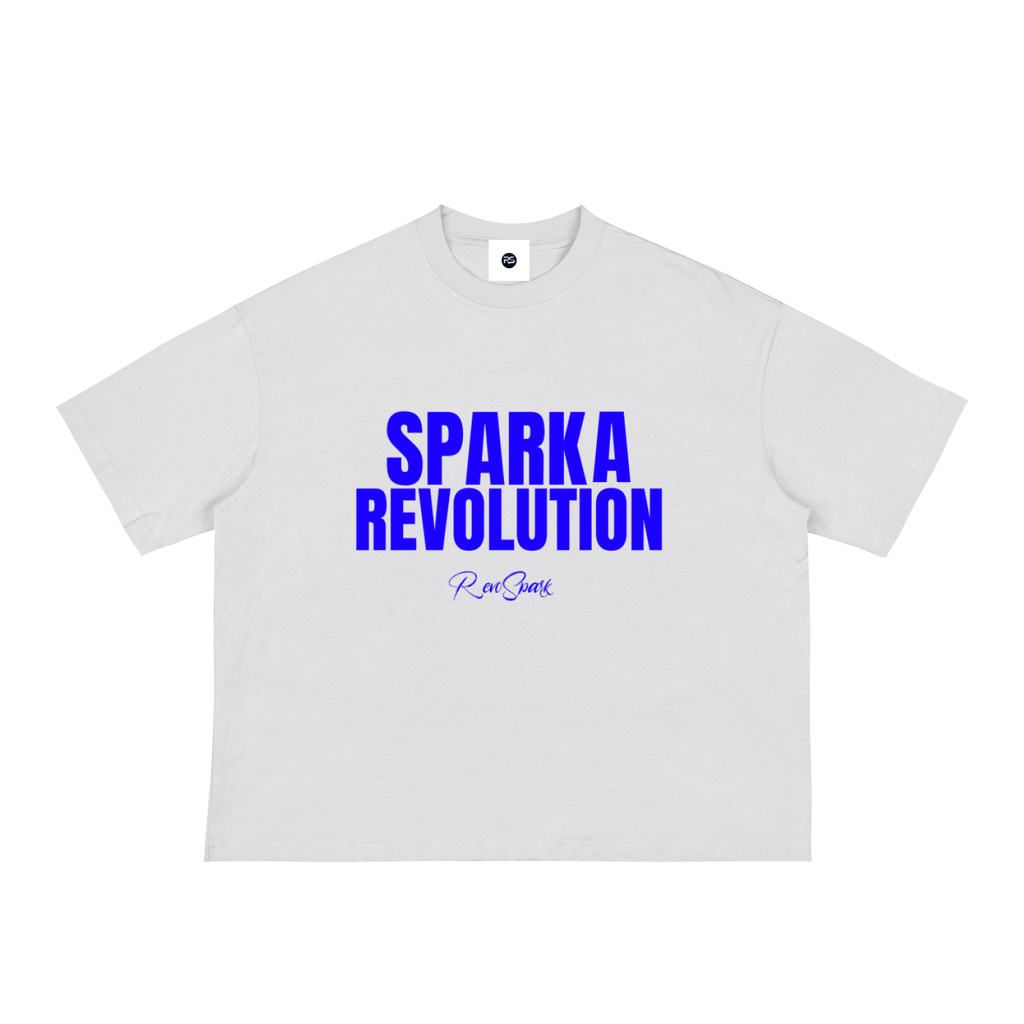 SPARK WHITE / BLUE BOX CUT TEE