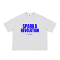 SPARK WHITE / BLUE BOX CUT TEE