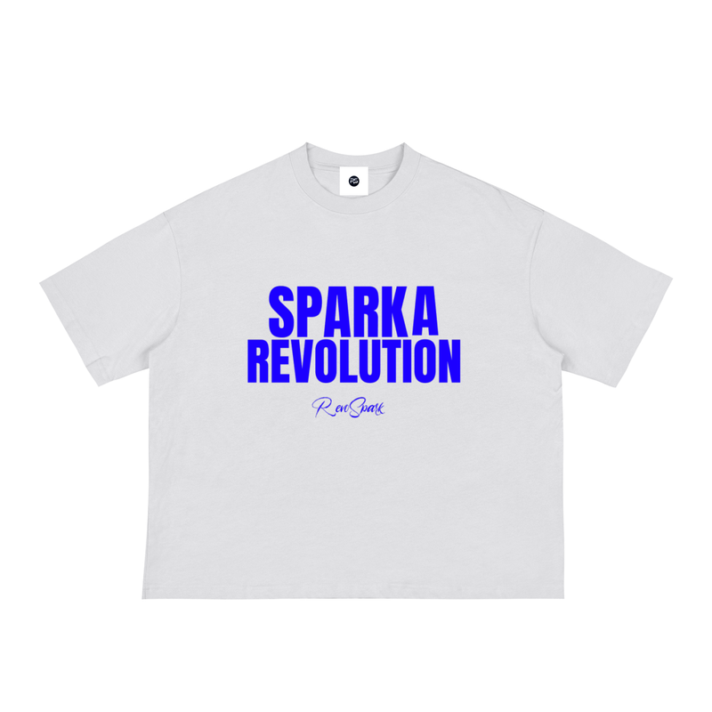SPARK WHITE / BLUE BOX CUT TEE